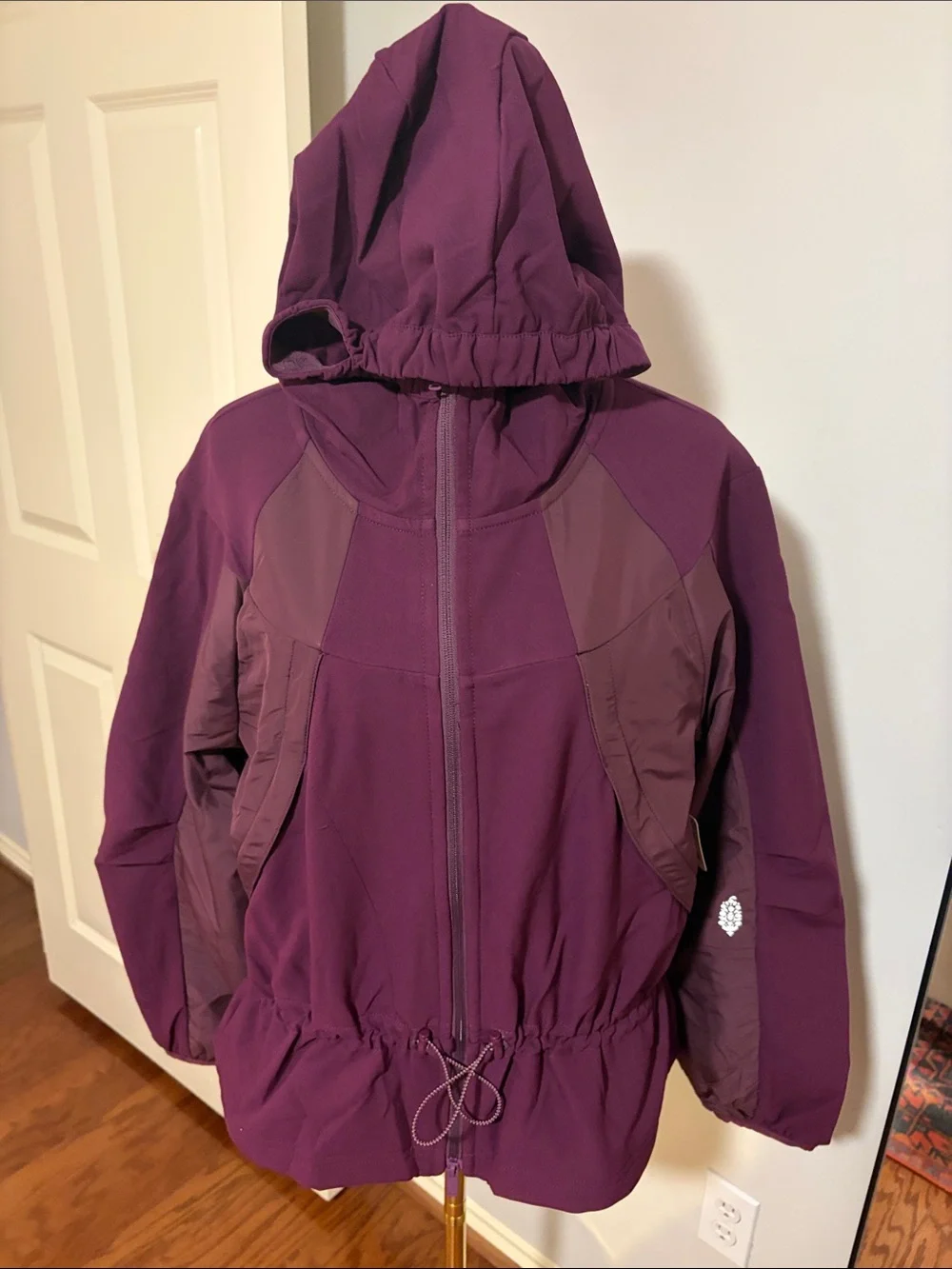 NWT Free People 🍒 All Terrain Fleece Training Jacket in ‘Black Cherry’